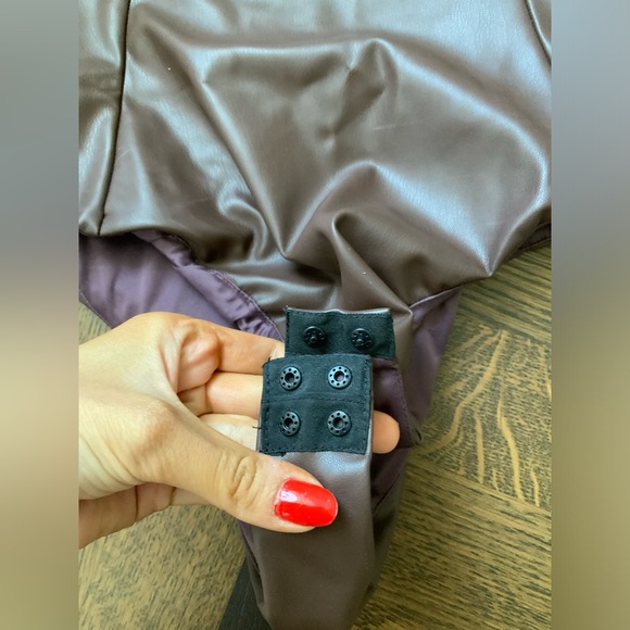 ZARA Brown Faux Leather Bodysuit Strapless Blogger Piece Size Medium BRAND NEW - Picture 6 of 12